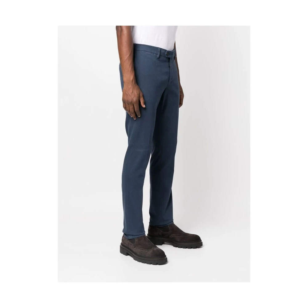 Canali Blauwe Broek met Rechte Pijpen Blue Heren