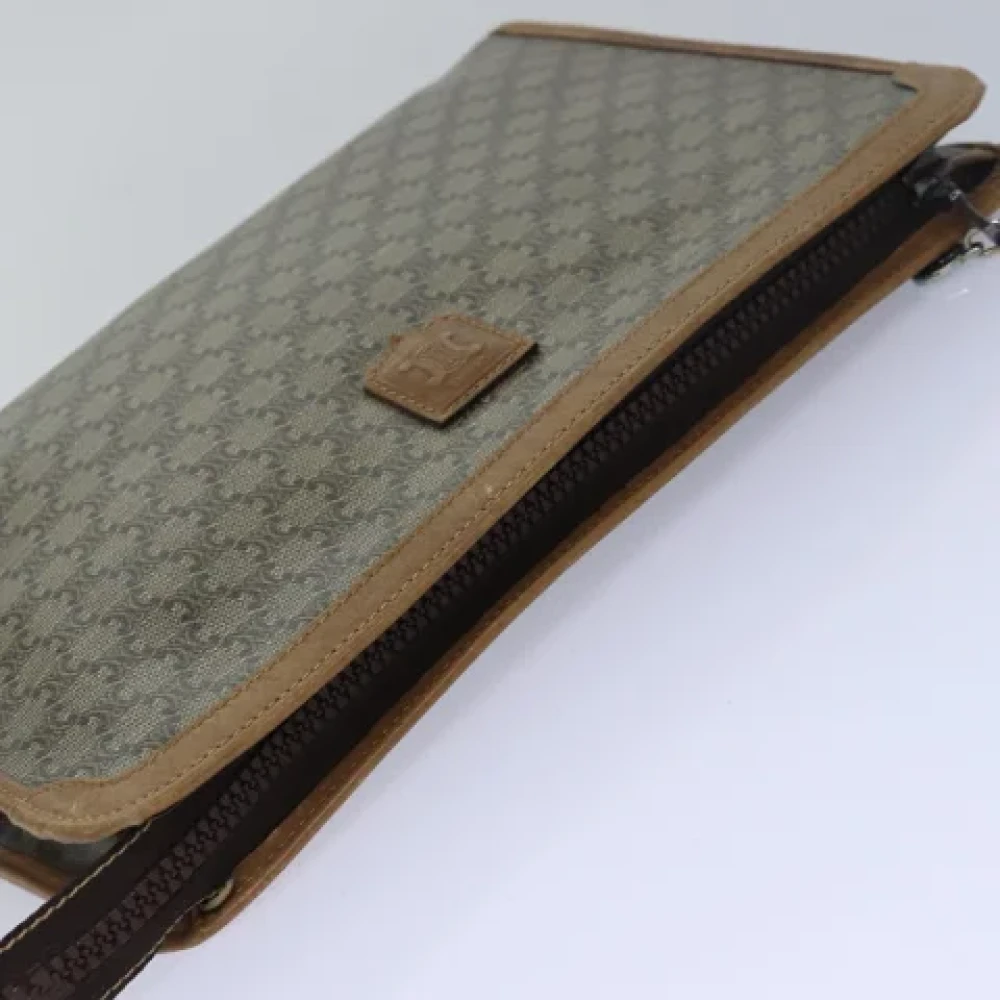 Celine Vintage Pre-owned Leather clutches Beige Dames