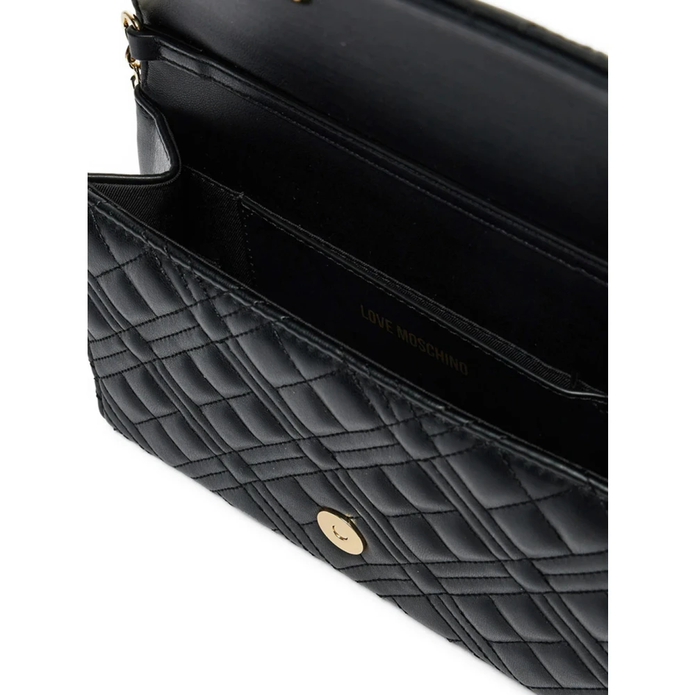 Love Moschino Gewatteerde Ketting Logo Schoudertas Black Dames