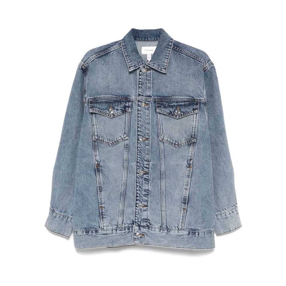 Frame Blauwe Denim Jas Blue Dames