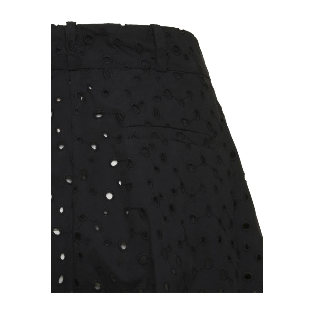 Semicouture Zwarte Katoenmix Shorts Black Dames