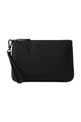 black-nylon-zip-clutch-bag