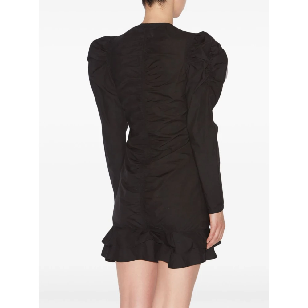 Isabel Marant Étoile Zwarte Katoenen V-Hals Jurk Black Dames