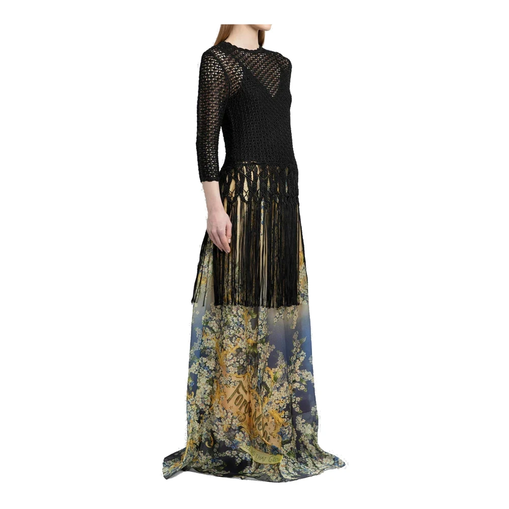 Zimmermann Gebreide Fringe Trui Vrouwen Ronde Hals Black Dames