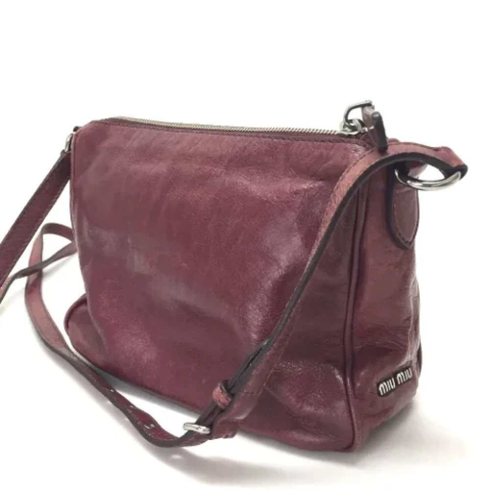 Miu Pre-owned Leather shoulder-bags Red Dames