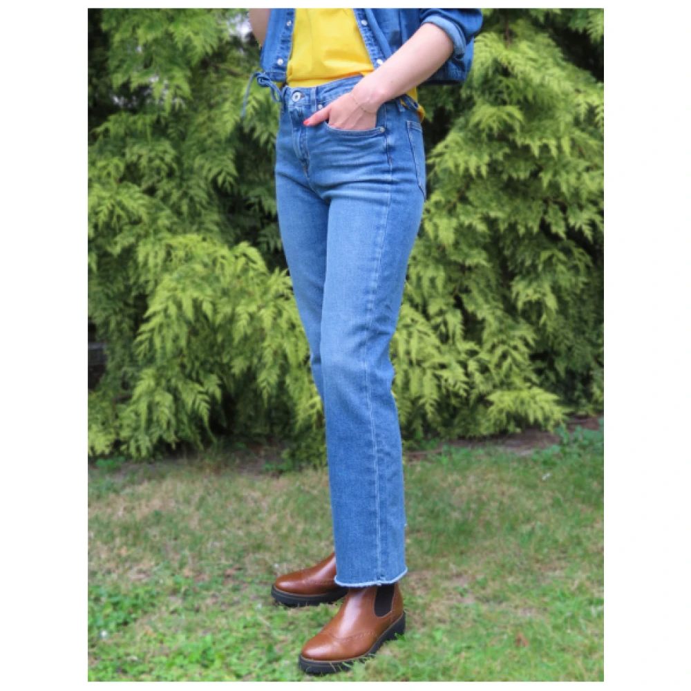 Denim Studio Salomé Katoen Elastaan Broek Blue Dames