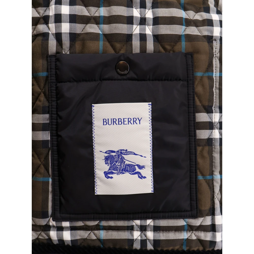 Burberry Gewatteerd mouwloos jack met drukknopen Black Heren