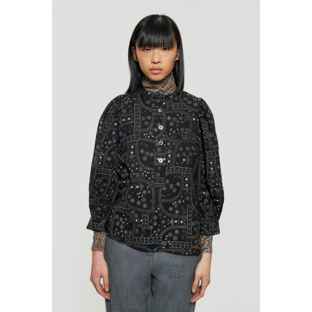 Antik batik Elie print blouse Black Dames