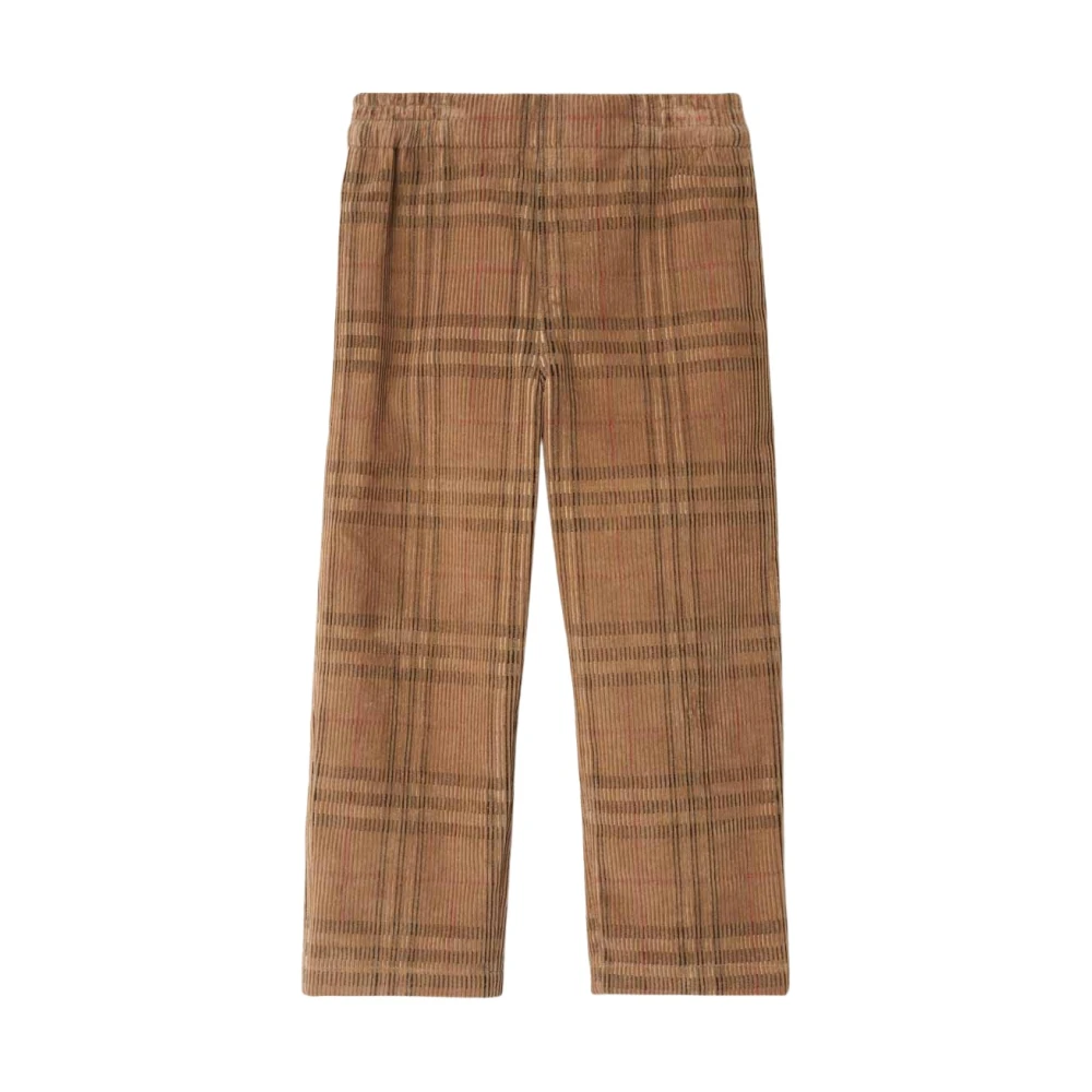 Burberry Men's Beige Check Corduroy Trousers