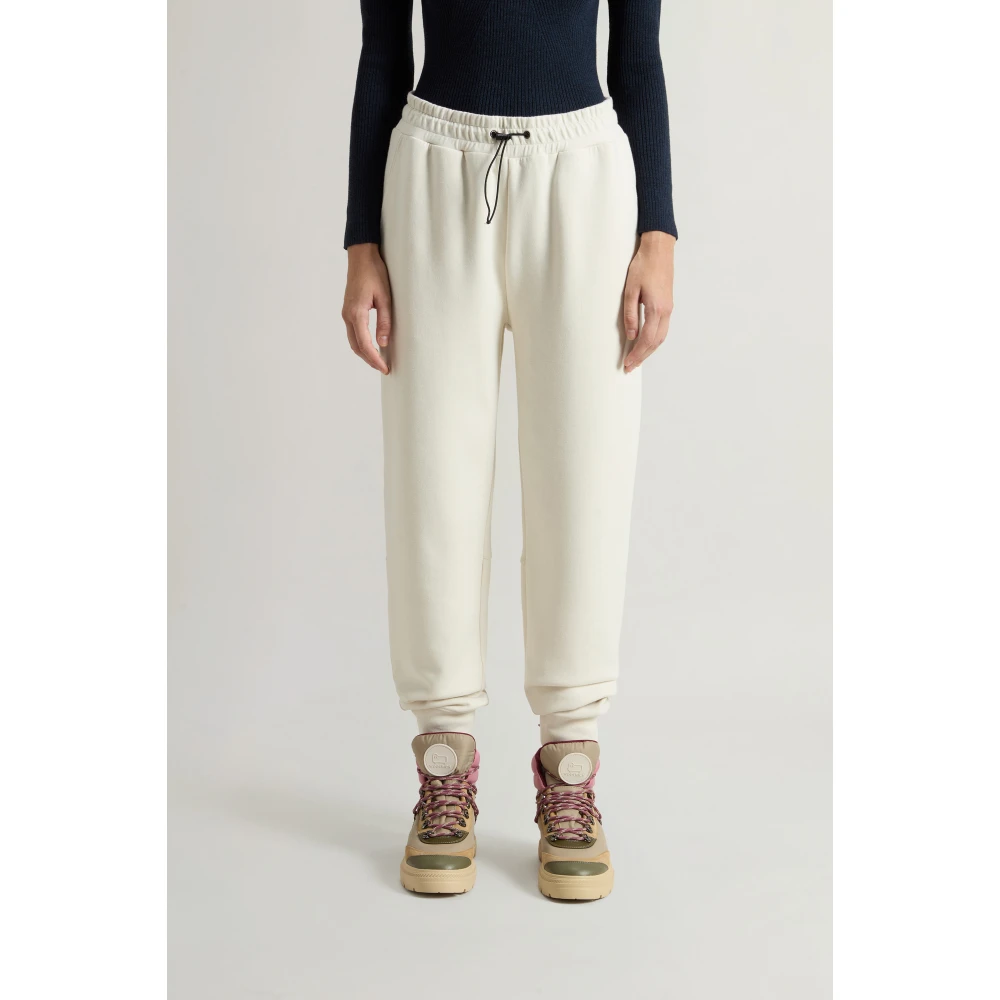 Woolrich Katoen Fleece Broek White Dames