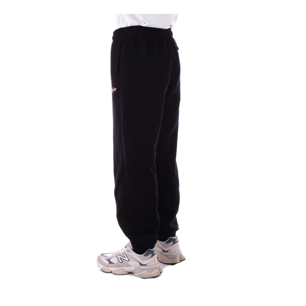 Guess Zwarte Logo Voor Trekkoord Broek Black Heren