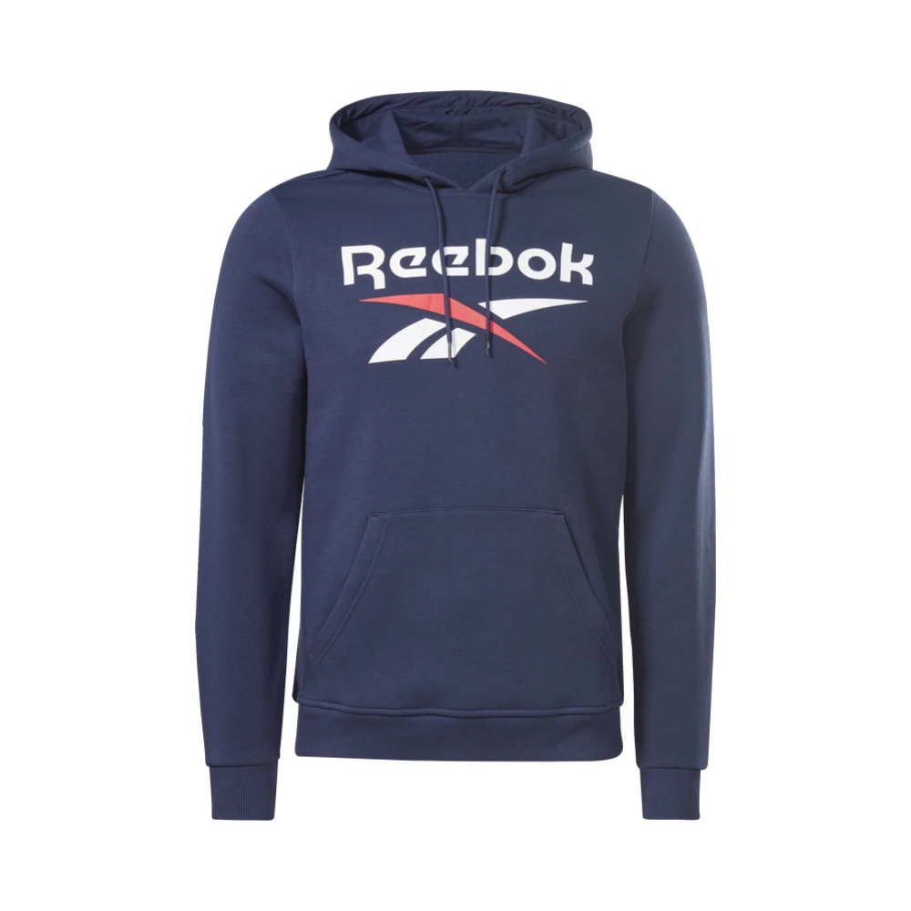 Reebok Identity French Terry Big Logo Hoodie Blue Heren