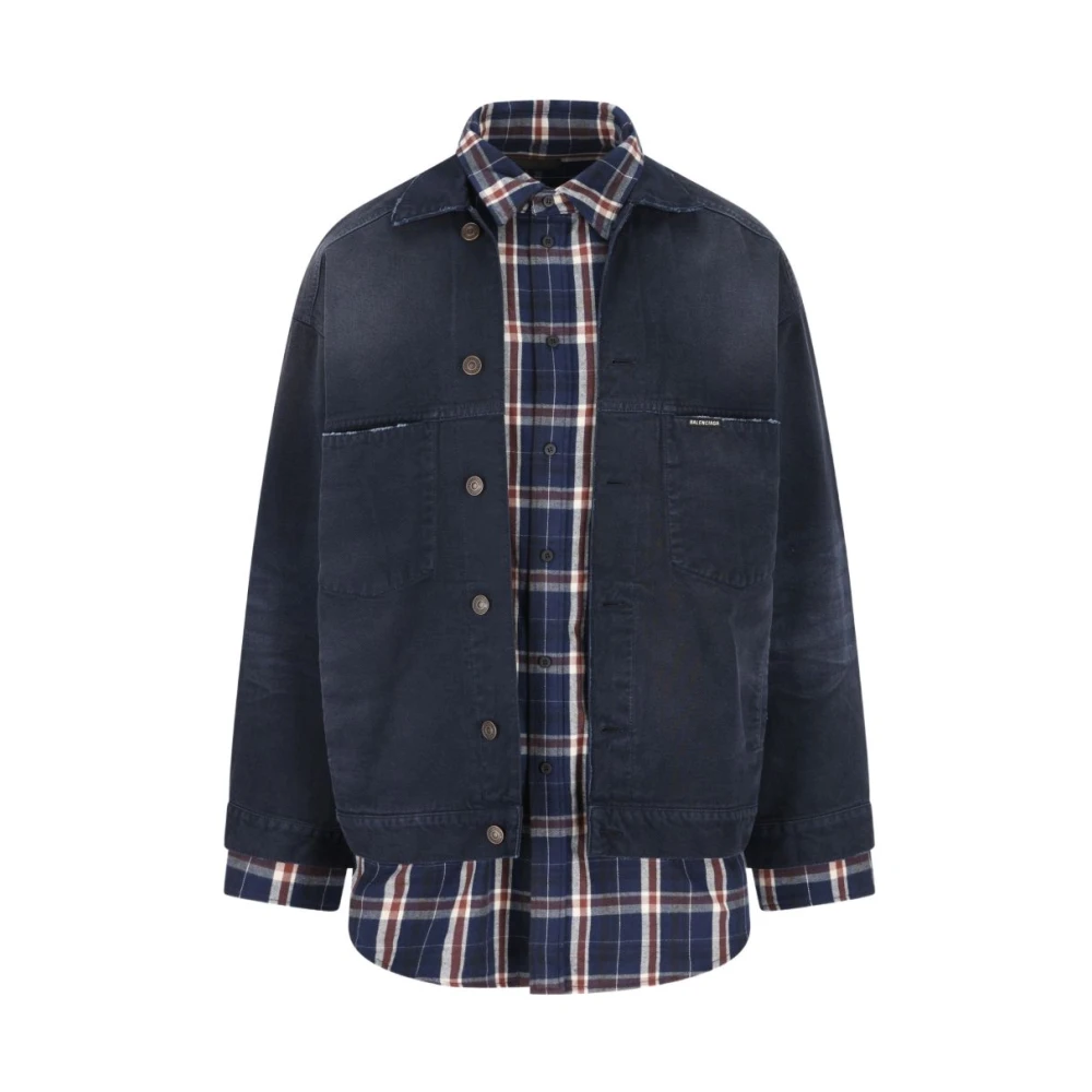 Balenciaga Blue Denim Jackets, Male, L, Denim Jacket