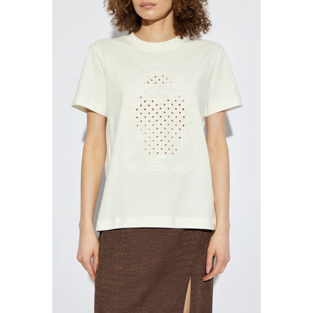 Munthe T-shirt met 'Fenella' logo Beige Dames