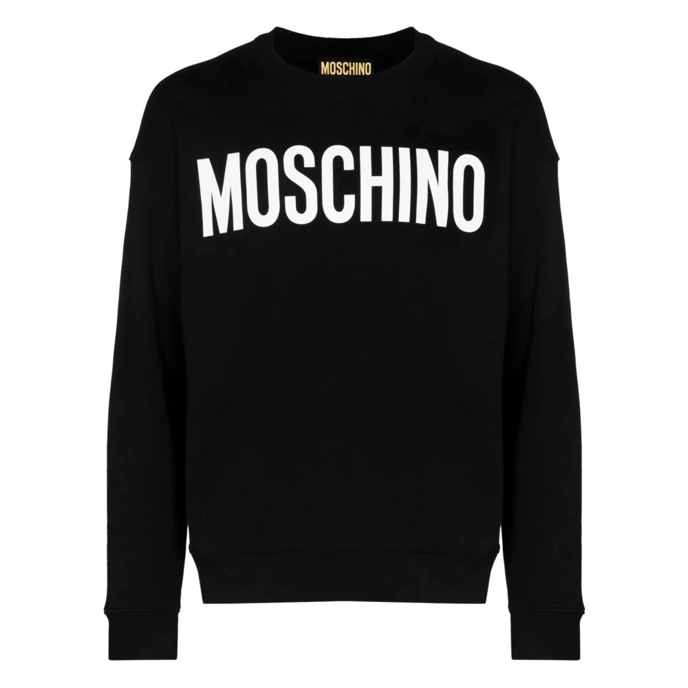 Moschino Klassieke Zwarte Sweater met Logo Black Heren