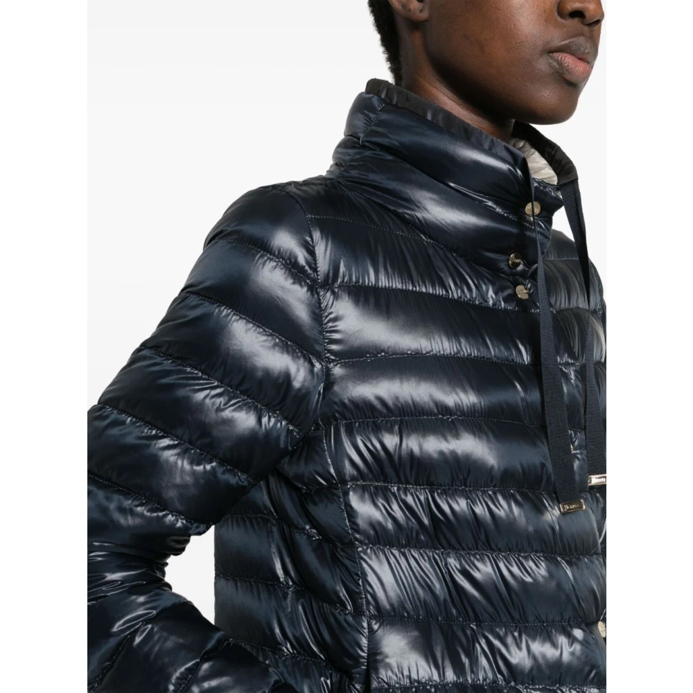 Herno Navy Blauwe Gewatteerde Jas Blue Dames