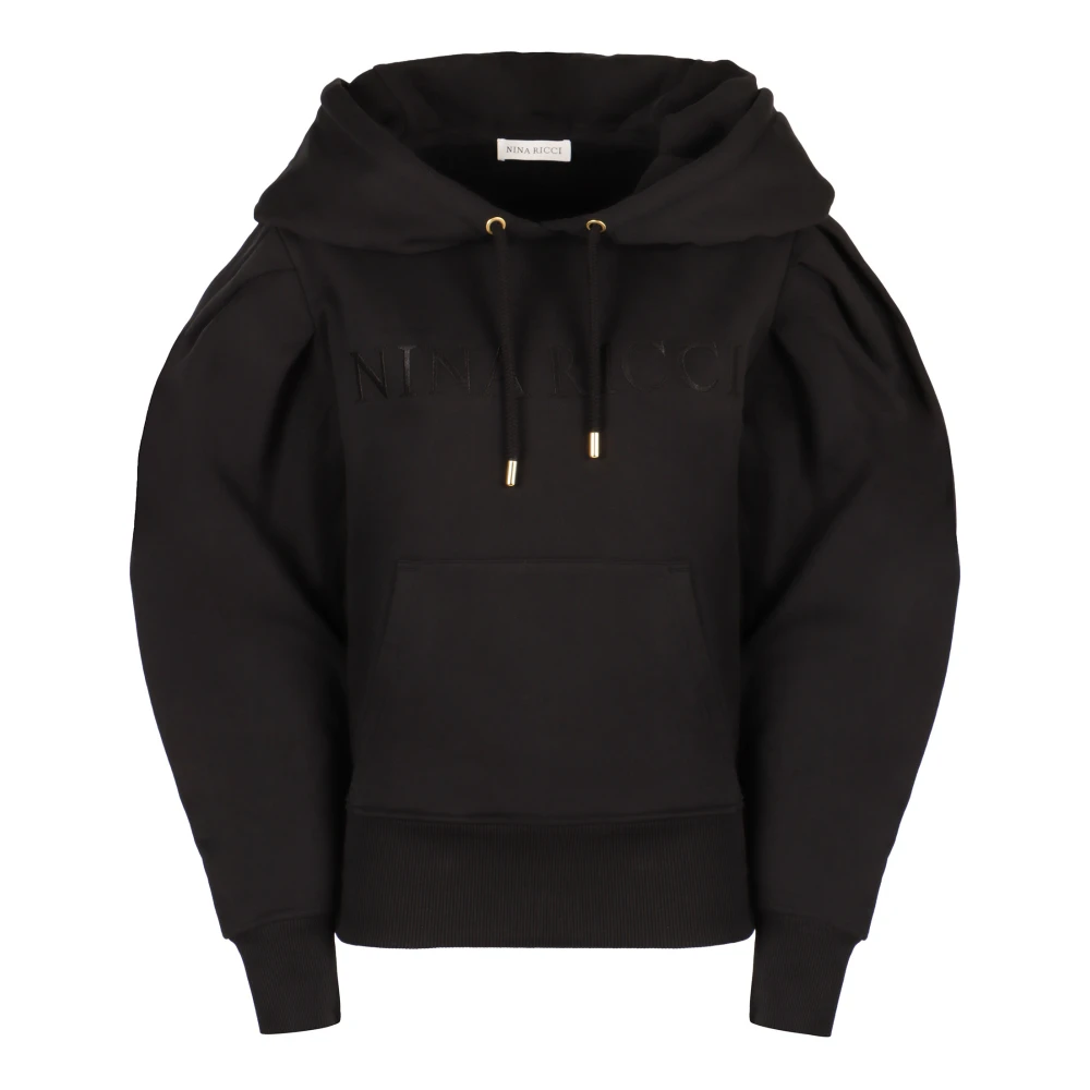 Nina Ricci Katoenen hoodie met ballonmouwen Black Dames
