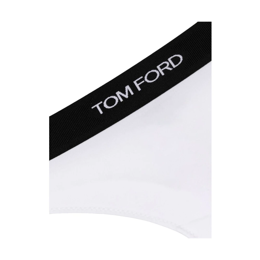 Tom Ford Logo Waistband Thong White Dames