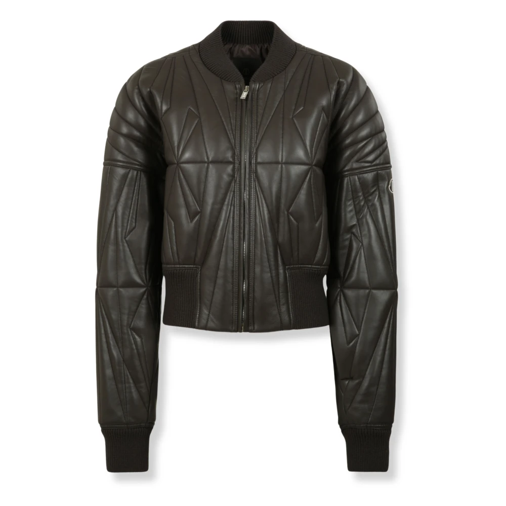 Moncler Men's Brown Bomber Jackets, S, Geocamo Cropped Jacket