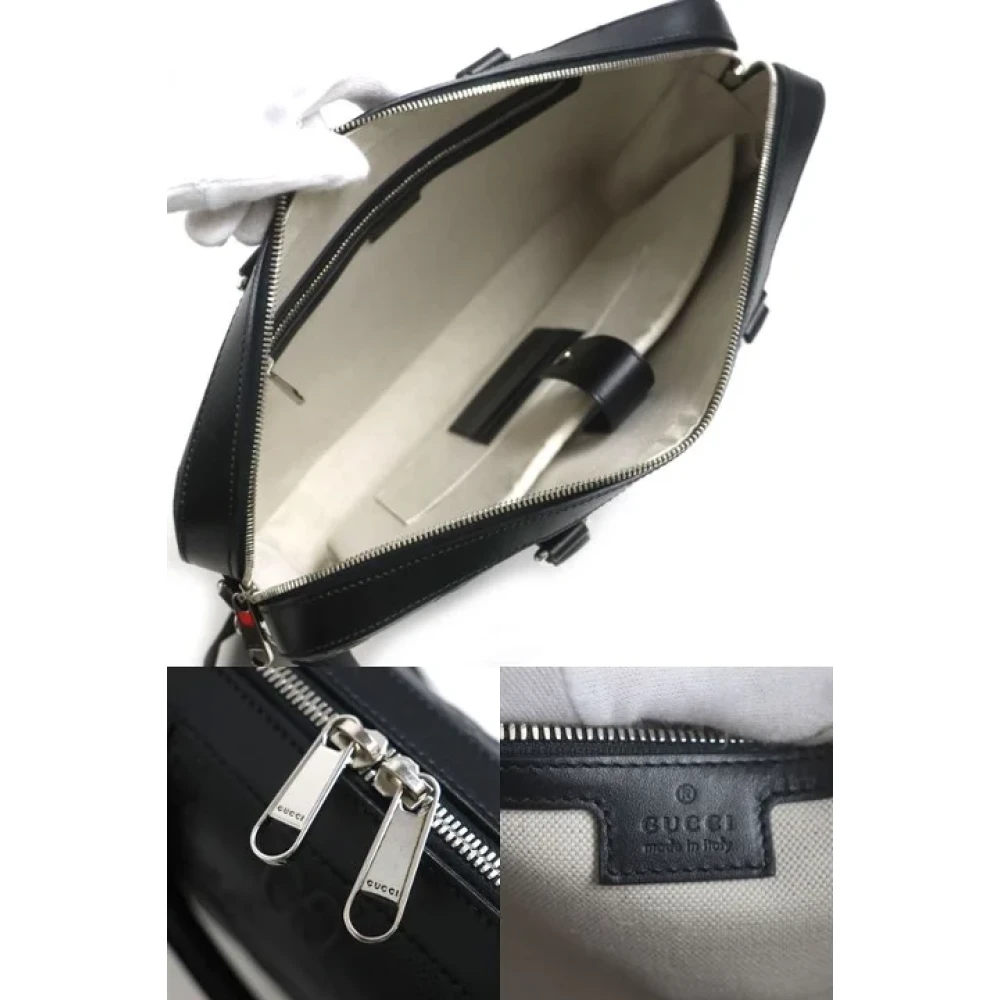 Gucci Vintage Pre-owned Leather briefcases Black Heren