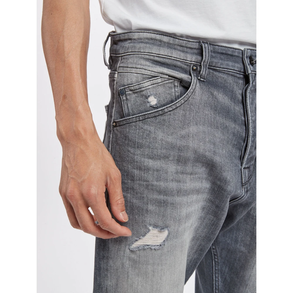 Gabba Faded Ripped Stretch Jeans in Grijs Gray Heren