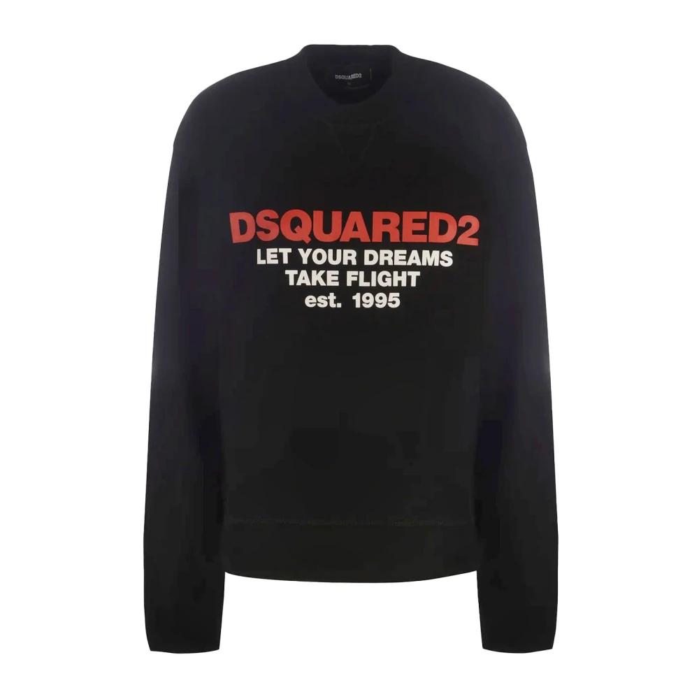 Dsquared2 Zwarte Regular Fit Sweatshirt Black Dames