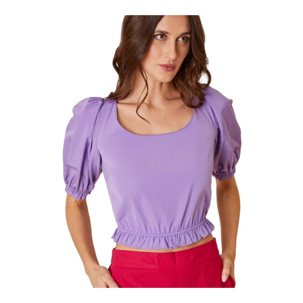 Manila Grace Stijlvolle Blouse voor Vrouwen Purple Dames