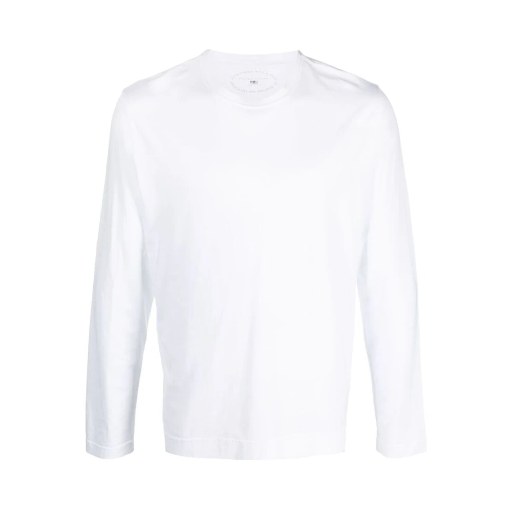 Fedeli Biologisch Katoenen T-shirt met Lange Mouwen White Heren