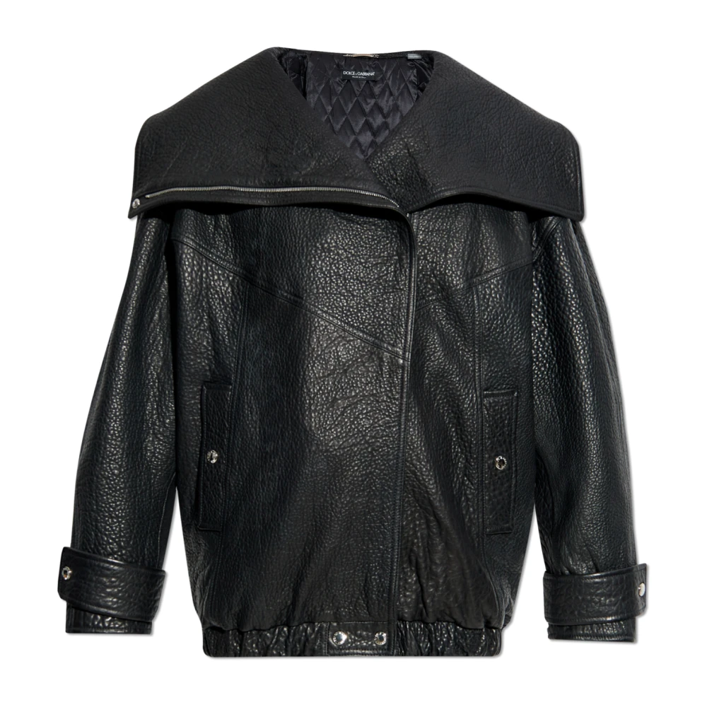 Jackets > Leather Jackets - - Dolce & Gabbana - Modalova