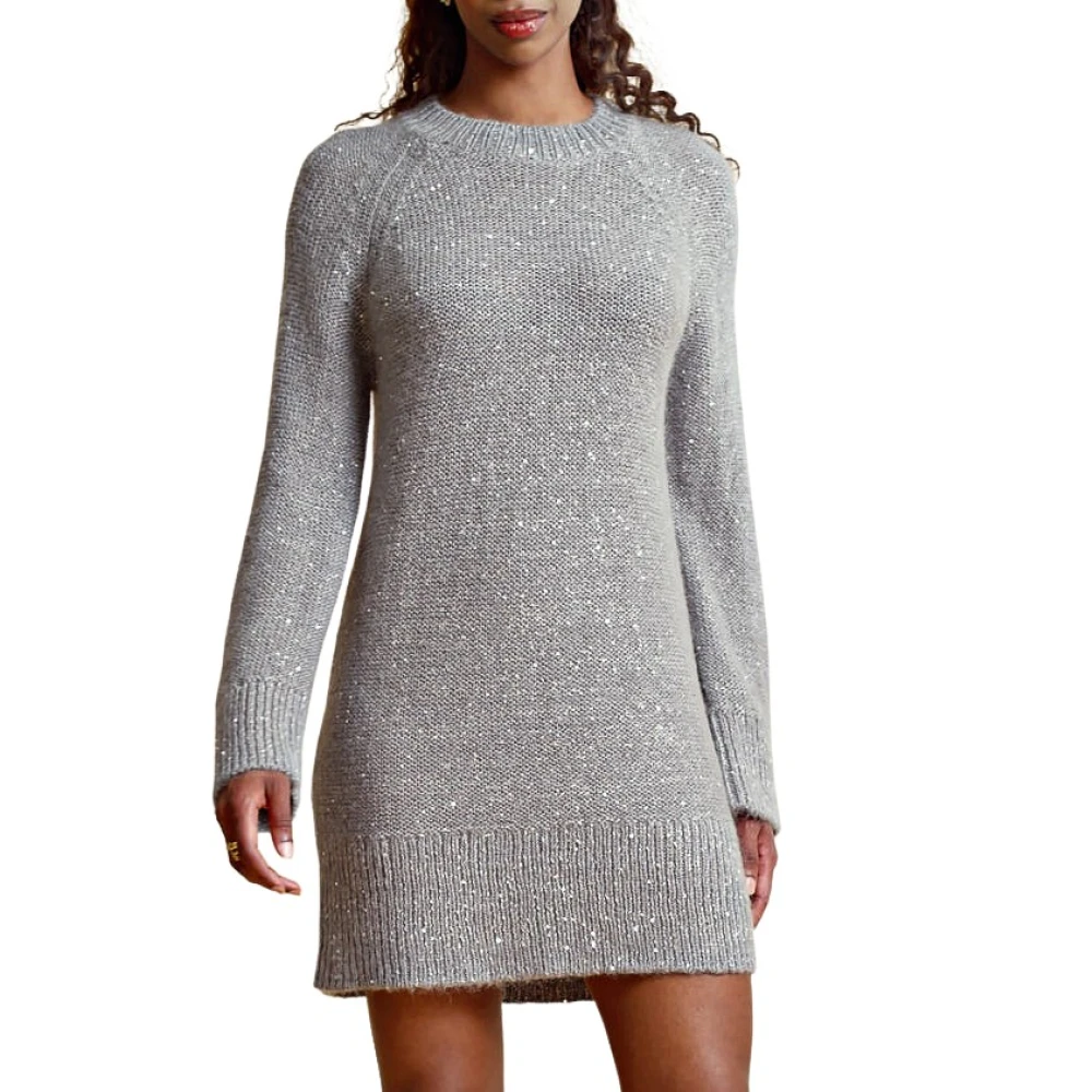 By Timo Women's Gray Sequin Knit Dress