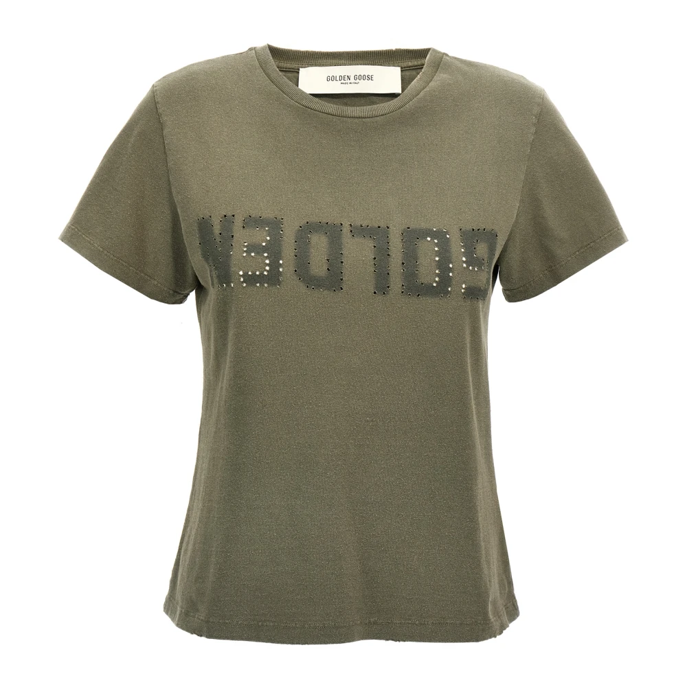 Golden Goose Vrouw Groente Tops Dames, Groen, S, Katoen, Doris T-Shirt
