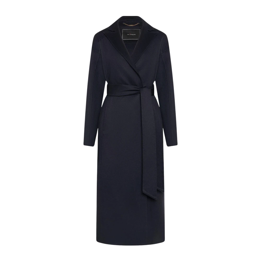 Kiton Kasjmier Dubbel Doek Jas Blue Dames
