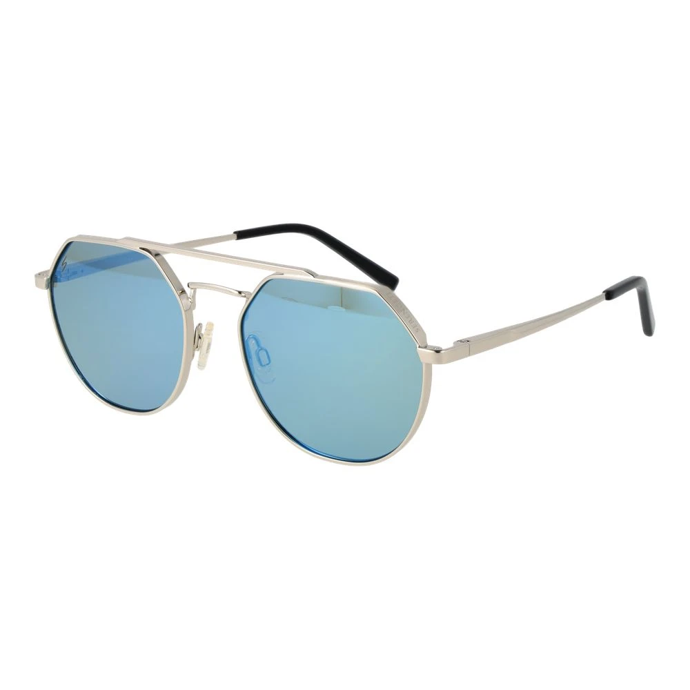 Serengeti Unisex Silver Aviator Sunglasses Polarized Mirrored