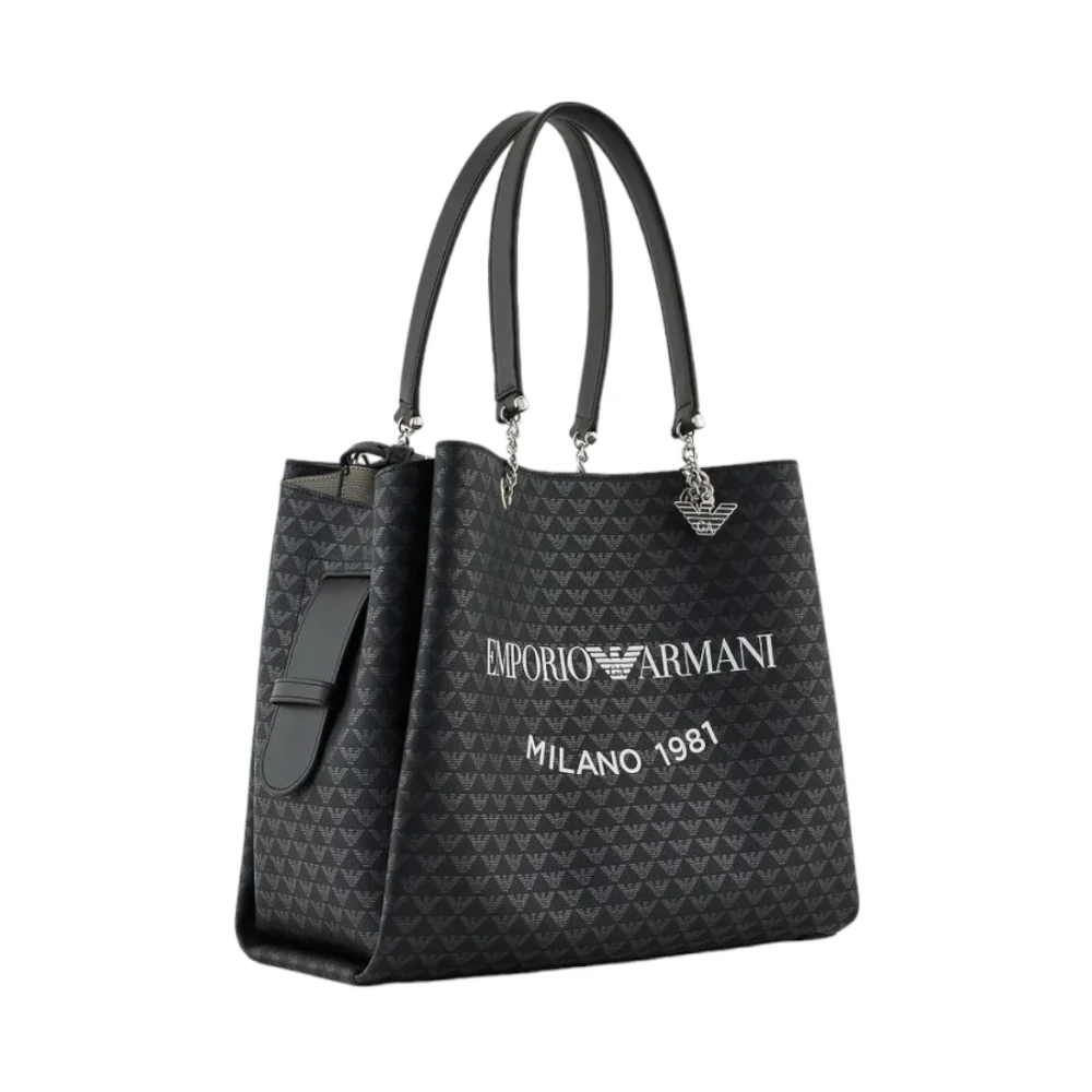 Emporio Armani Stijlvolle Leren Tas Black Dames