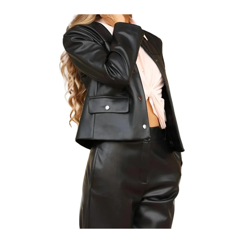 Pennyblack Eco Leren Jas Acaico Stijl Black Dames