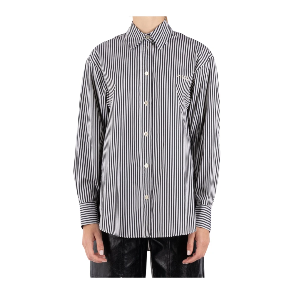 Isabel marant Zijden Koperen Shirt Zwart Ivoor Gray Dames