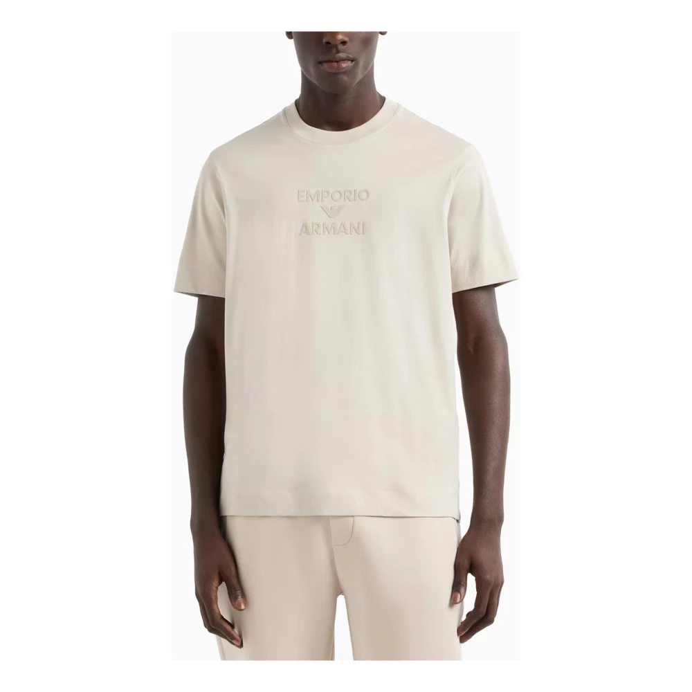 Emporio Armani Logo Print Jersey T-shirts en Polos Gray Heren