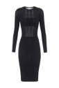 robe-midi-noire-avec-manches-3-4