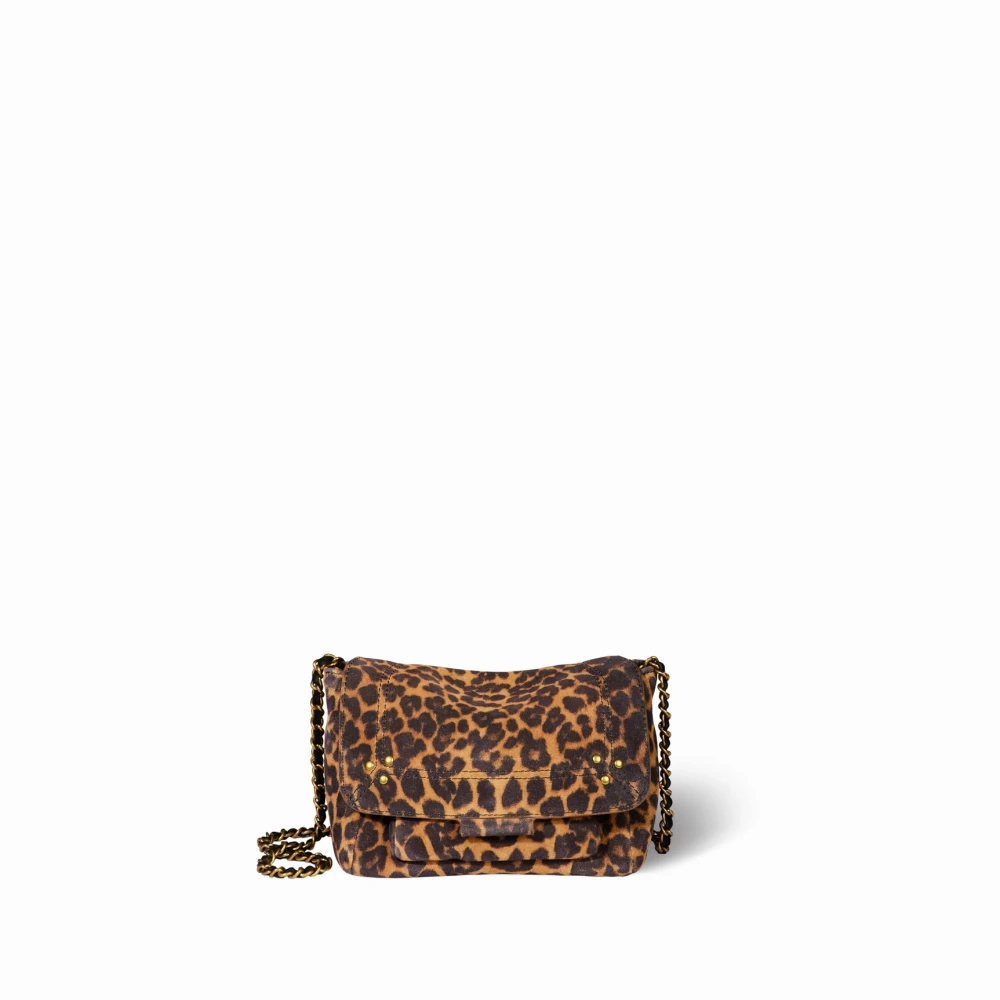 Jérôme Dreyfuss Mini Leren Schoudertas met Kettingriem Brown Dames