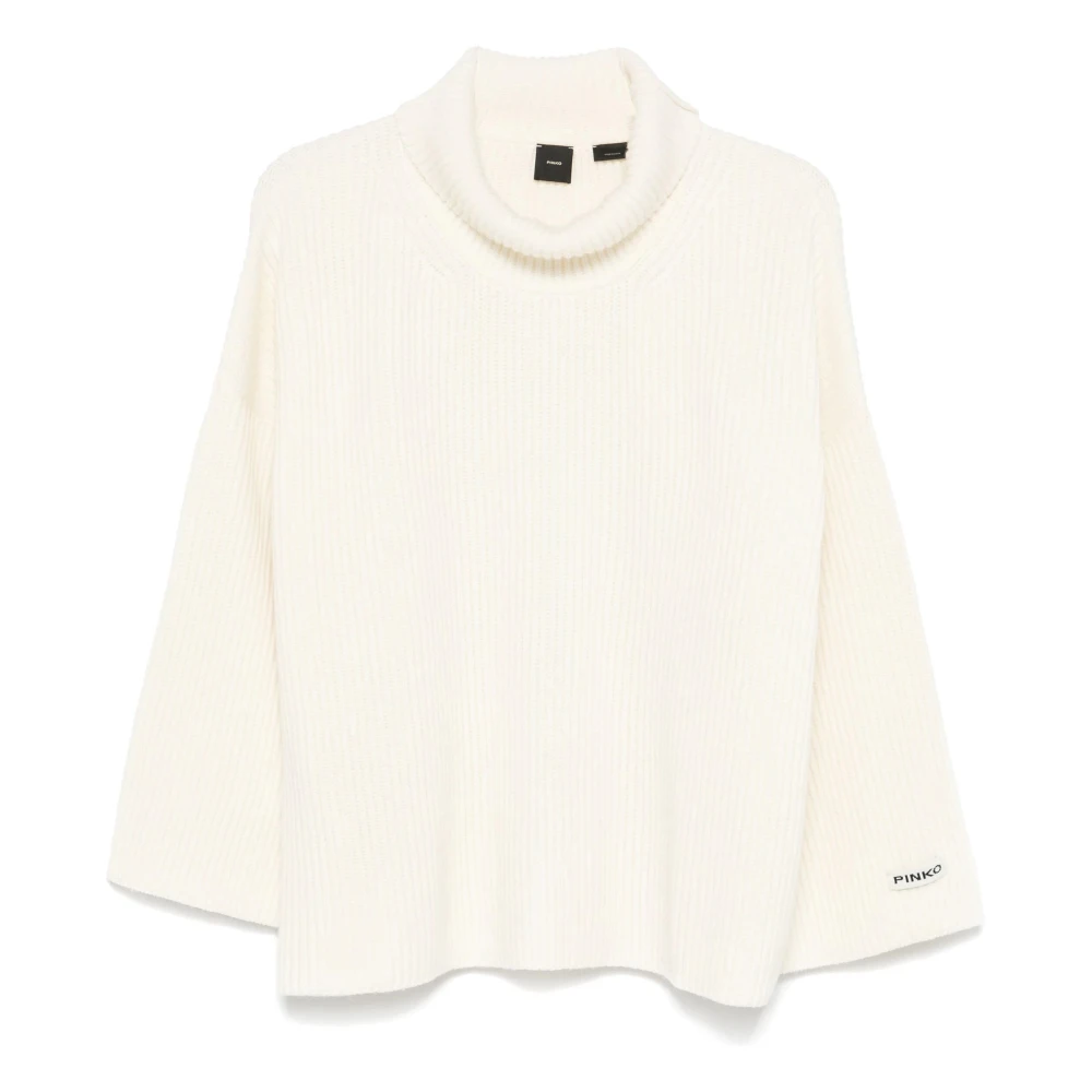 Pinko Women's White Wool Cashmere Casual Jumper - Turtlenecks - M - Knitwear