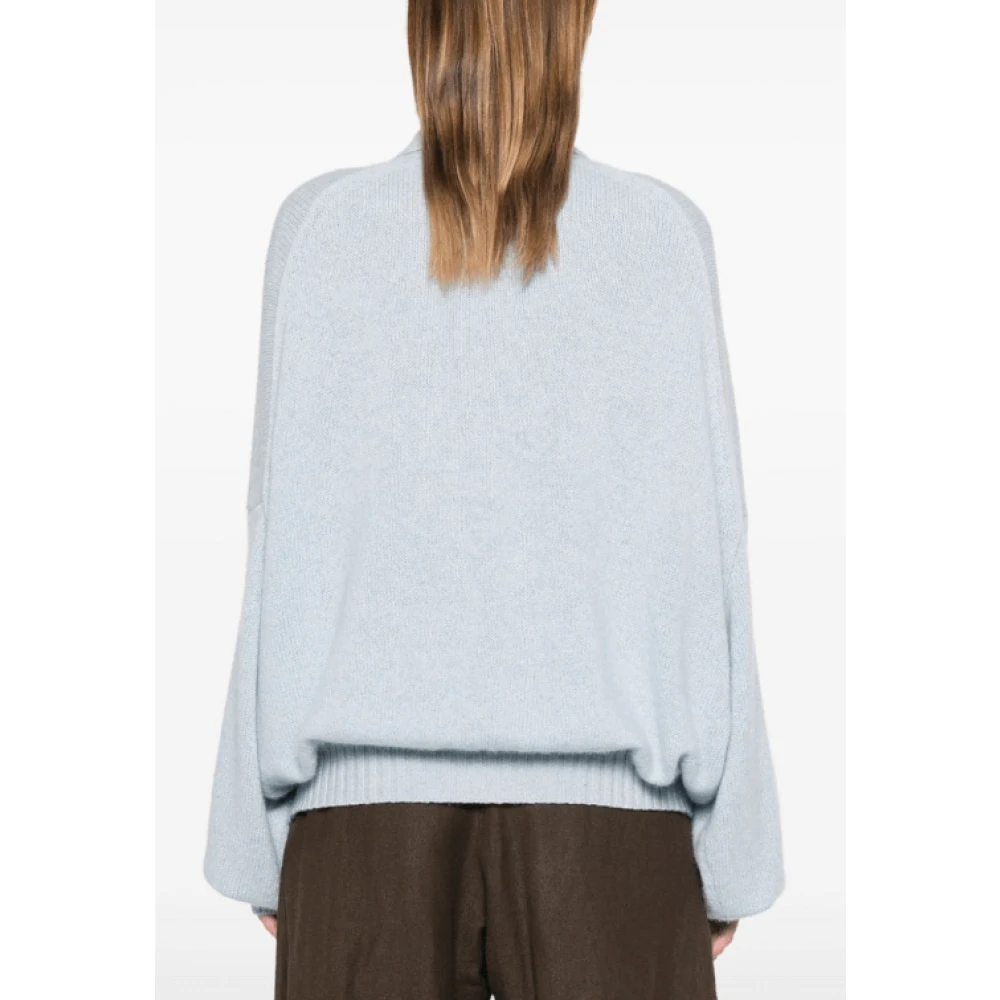Khaite Blauwe Cashmere Polo Sweater Blue Dames