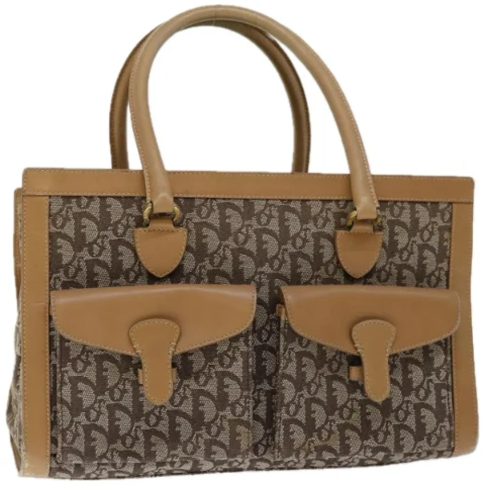 Dior Vintage Pre-owned Canvas handbags Beige Dames