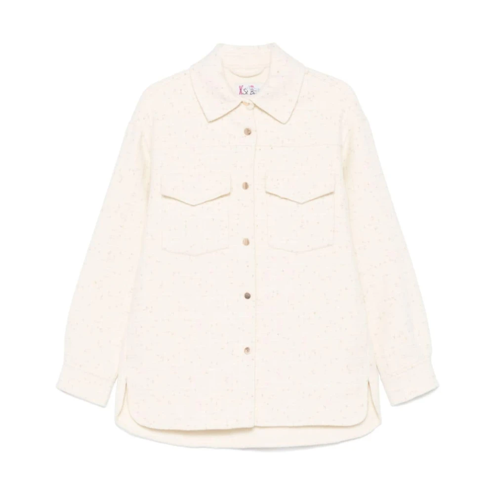 MC2 Saint Barth Beige Wollen Blend Ruitjas Beige Dames
