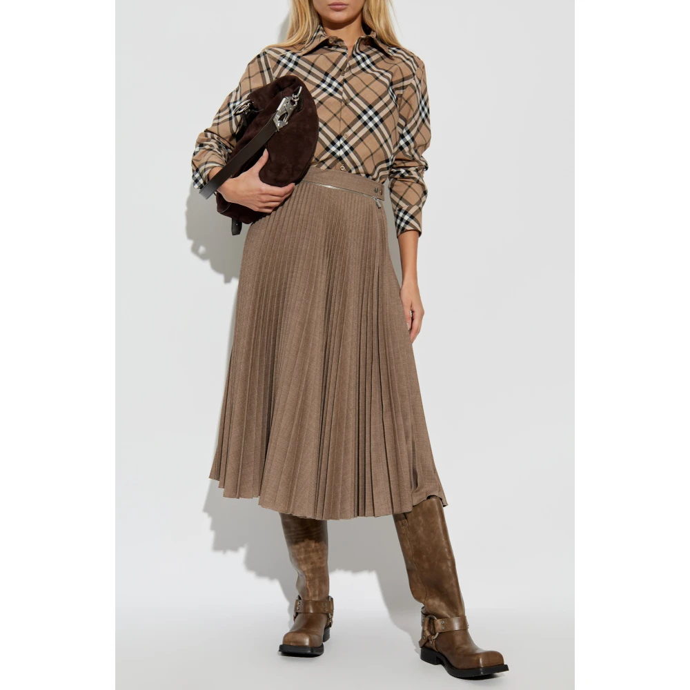 Burberry Overhemd met ruitpatroon Beige Dames