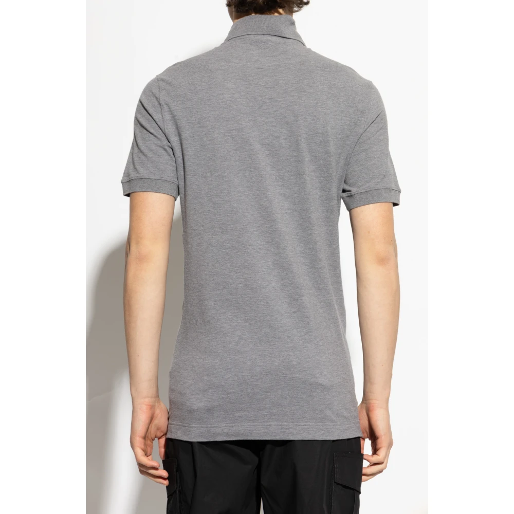 Dolce & Gabbana Katoenen polo met applicatie Gray Heren