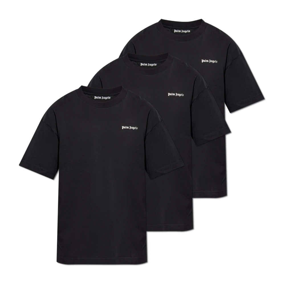 Palm Angels - Pack De Tres Camisetas Con Logo - Tops - Hombre - Negro - 2XL