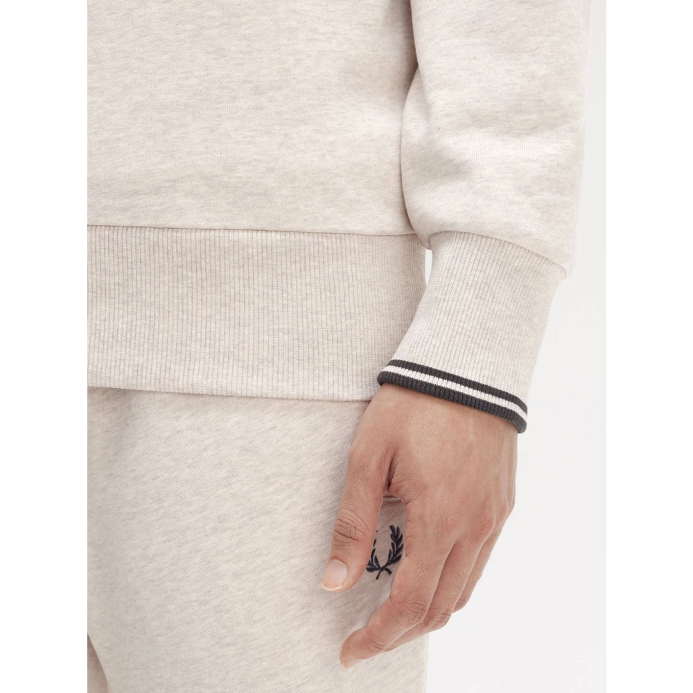 Fred Perry Klassieke French Terry Crew Neck Sweatshirt Beige Heren