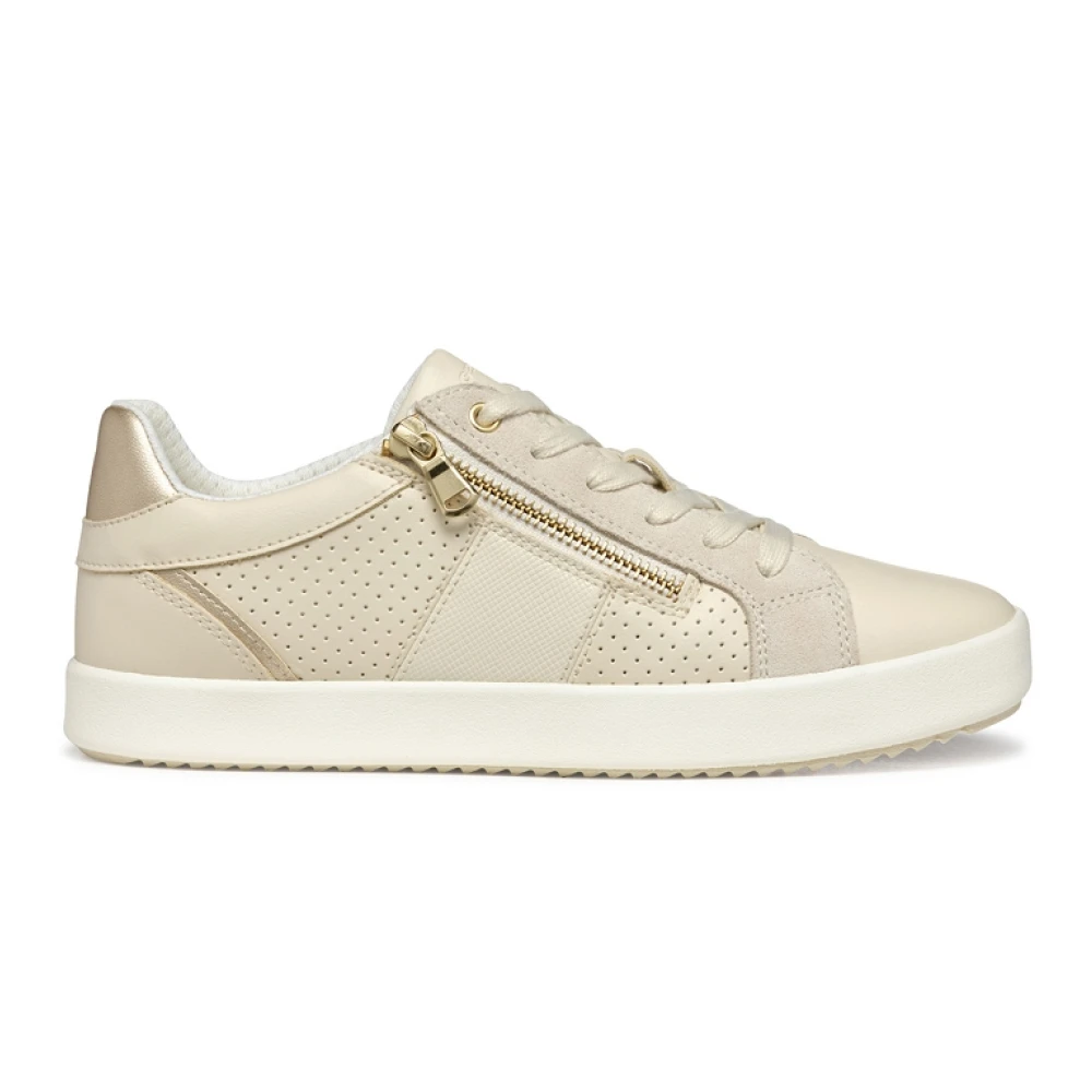 Geox Women's Beige Sneakers, 4 Uk, Stylish Low-Top Shoes