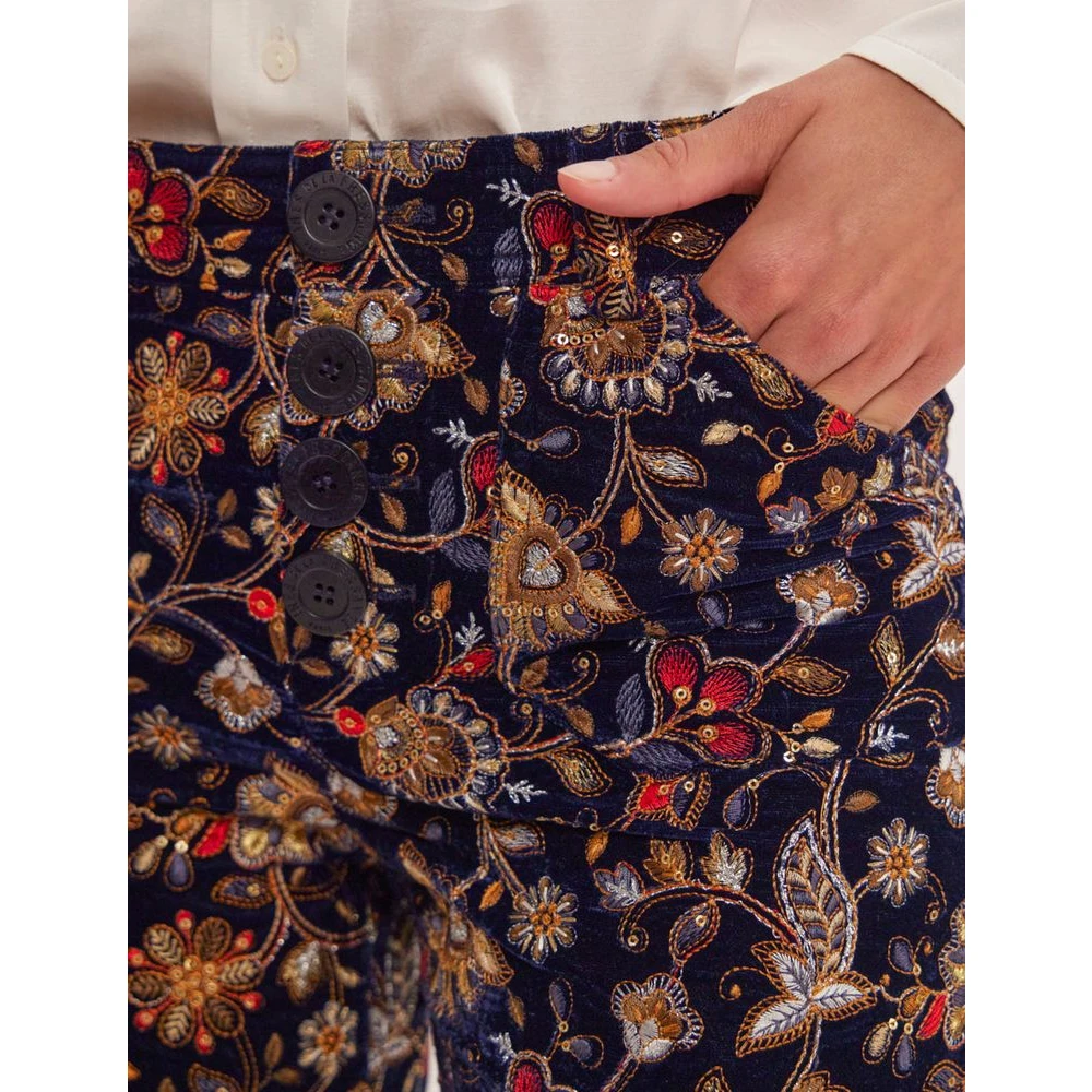 Ines De La Fressange Paris Charlotte multikleur geborduurde broek Multicolor Dames