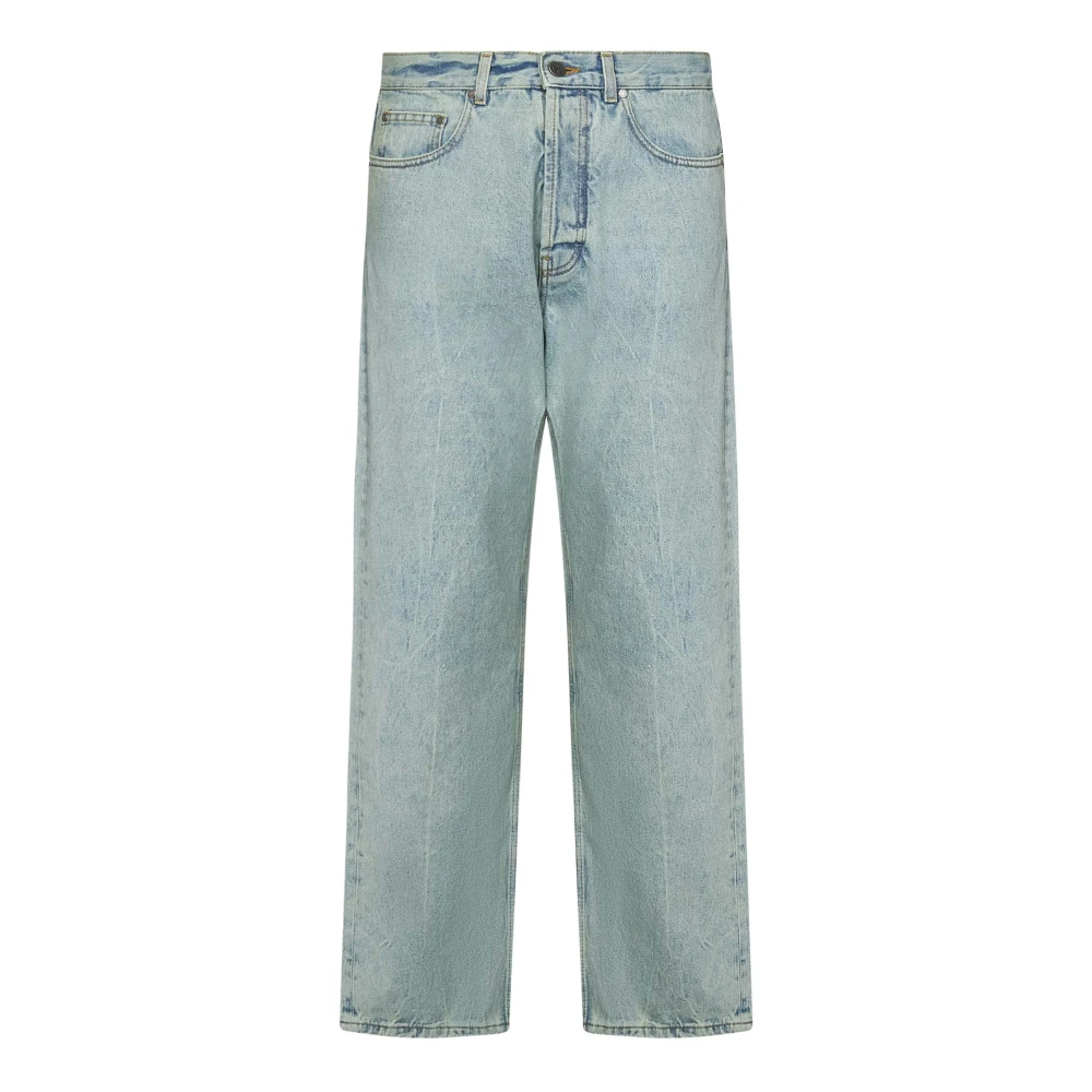 Palm Angels Men's Green Straight Fit Jeans, W31, Overdye Jeans